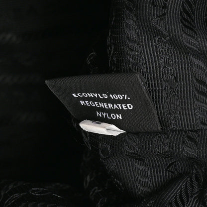 Prada Re-Nylon Saffiano Stitched Duet Bucket Bag Black 8 of 11