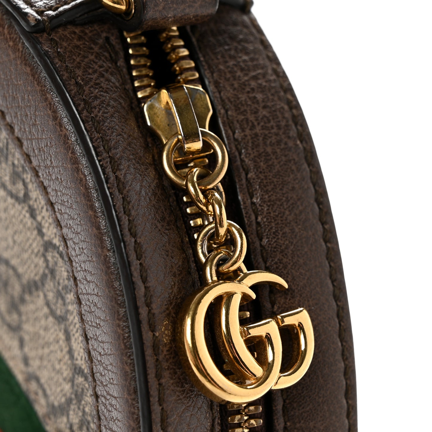 GG Supreme Monogram Web Mini Ophidia Round Shoulder Bag Brown