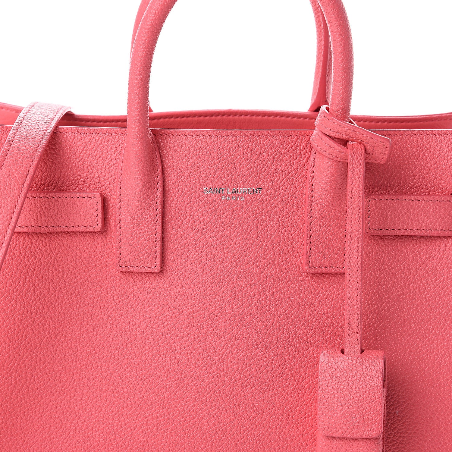 Saint Laurent Grained Calfskin Nano Sac De Jour Coral 6 of 8