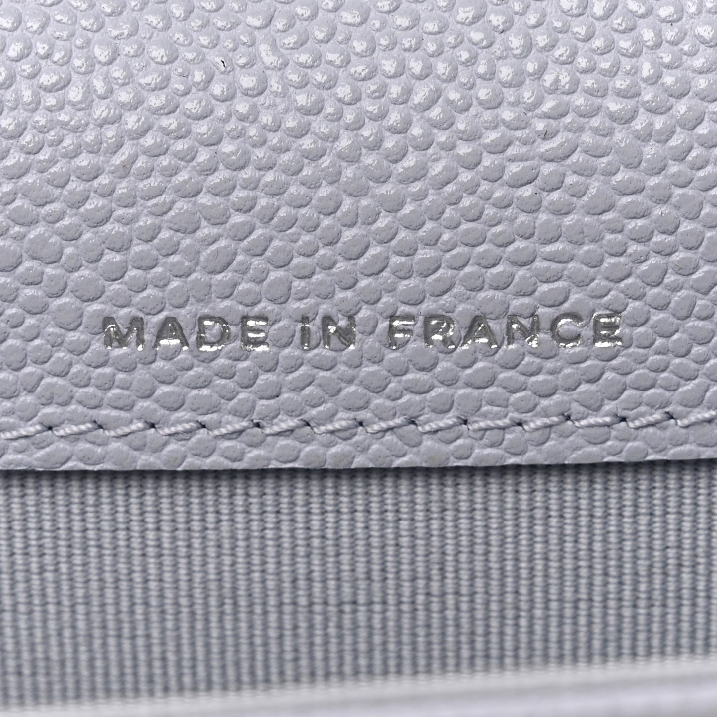 Caviar Quilted Flap Card Holder Wallet Light Blue