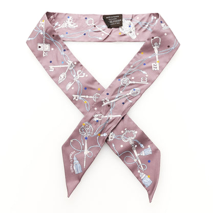 Hermes Silk Les Cles A Pois Twilly Marron Glace Gris 1 of 4