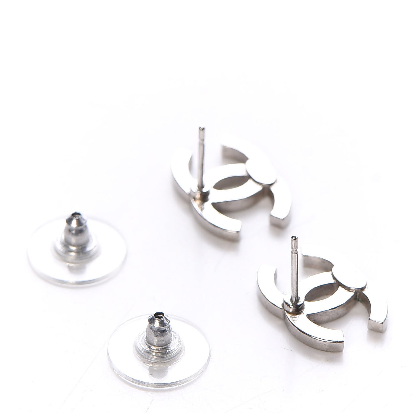 Crystal CC Earrings Silver