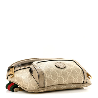 Gucci GG Supreme Monogram Textured Calfskin Web Retro Interlocking G Belt Bag Beige Mystic White Oatmeal 3 of 12