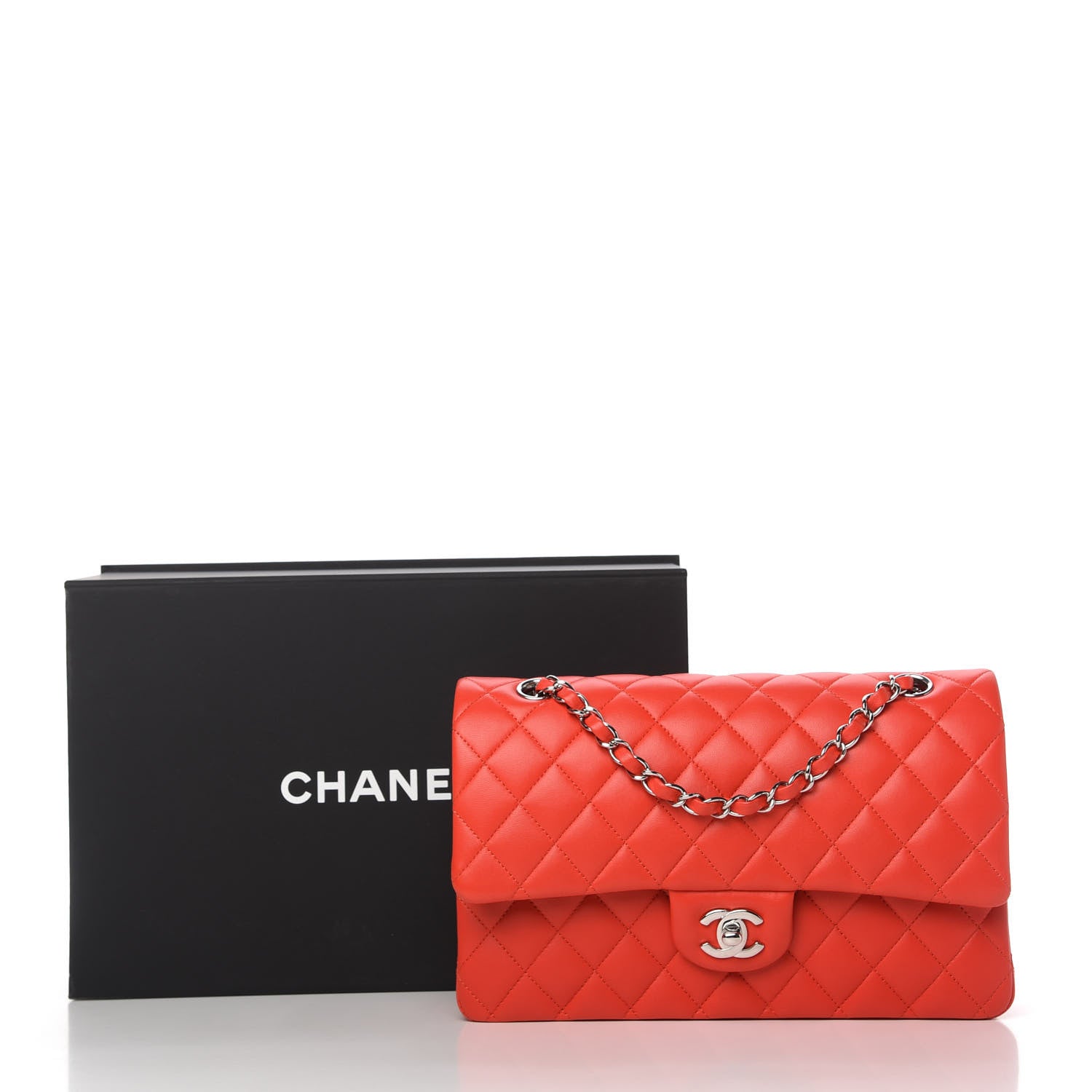 Chanel Lambskin Quilted Medium Double Flap Red 11 of 11
