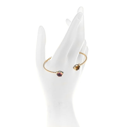 Gucci 18K Yellow Gold Diamond Citrine Pink Tourmaline Marche des Merveilles Feline Cuff Bracelet 2 of 6