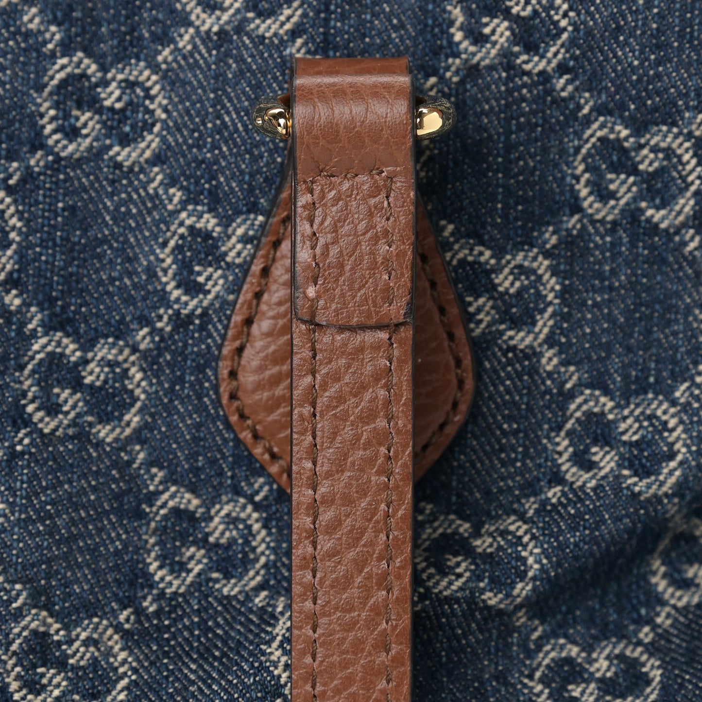 New Denim GG Monogram Medium Ophidia Shopping Tote Blue Tea Cuir
