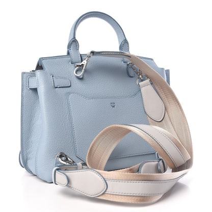 MCM Pebbled Calfskin Medium Milla Backpack Sky Blue 3 of 14