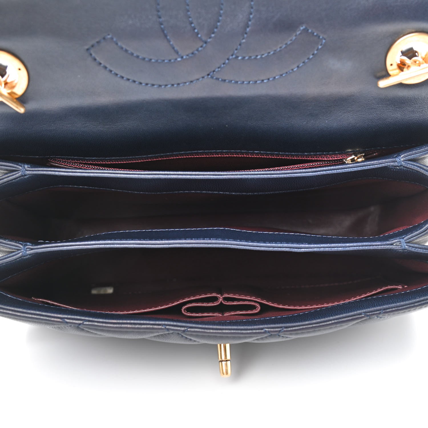 Chanel Lambskin Quilted Small Trendy CC Flap Dual Handle Bag Navy 5 of 9