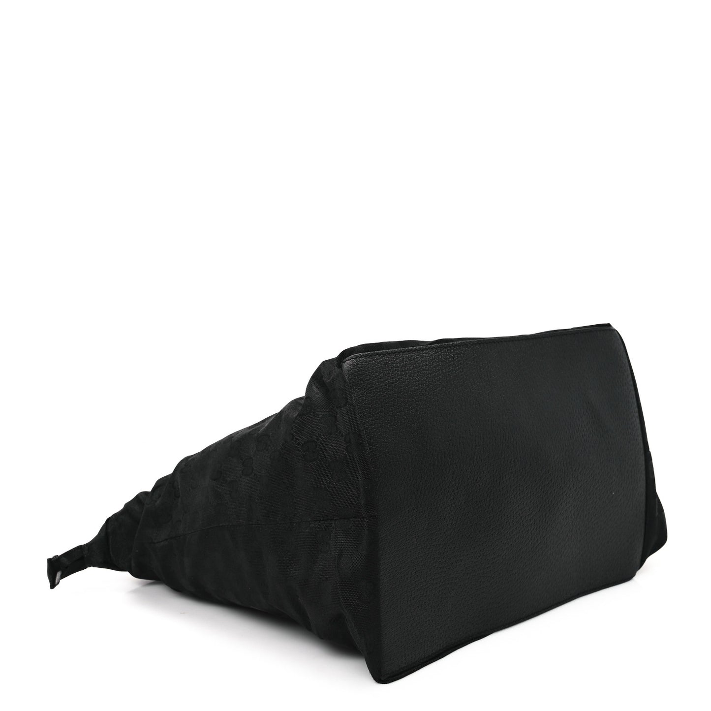 GG Monogram Large Web Handle Bucket Tote Black