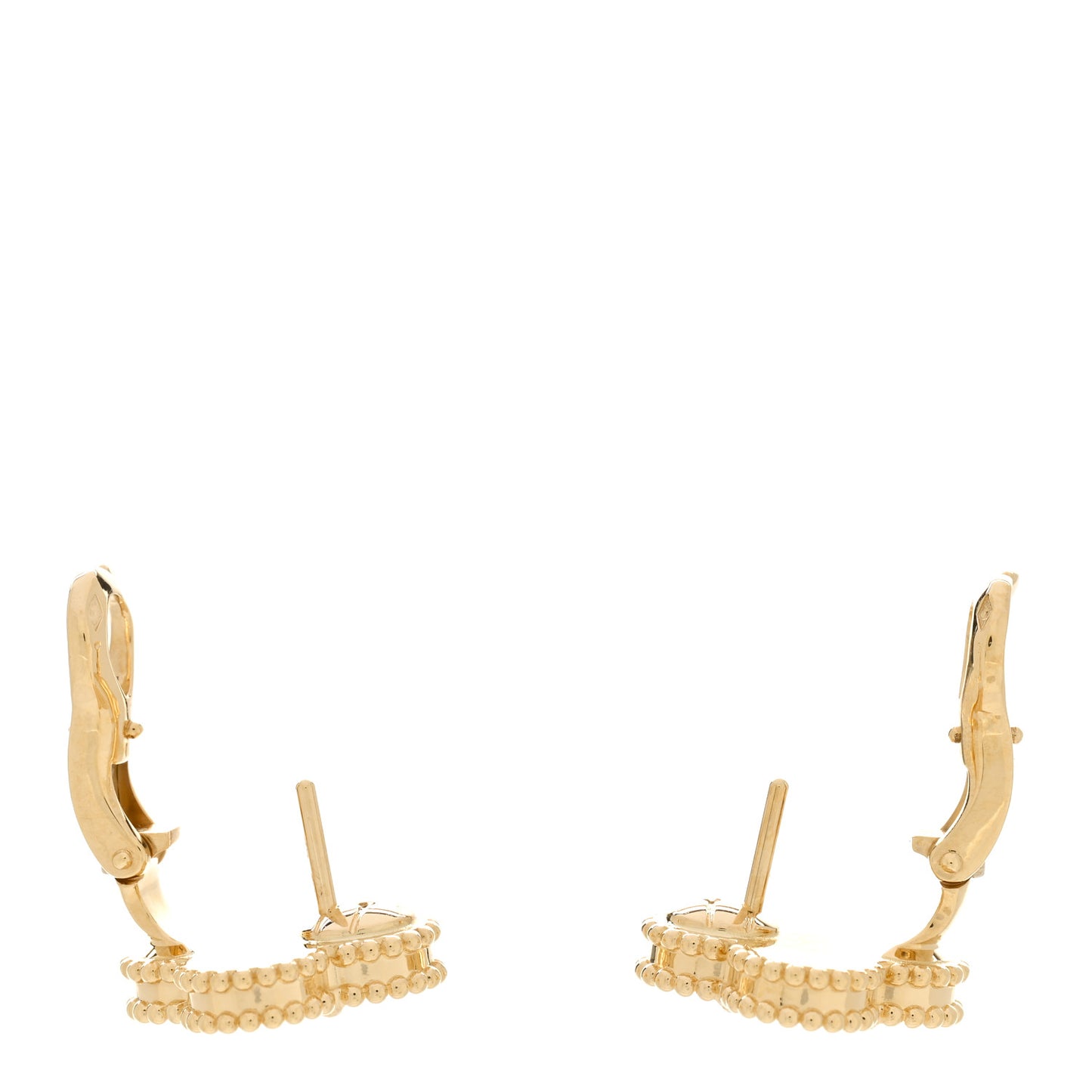 18K Yellow Gold Guilloche Vintage Alhambra Earrings