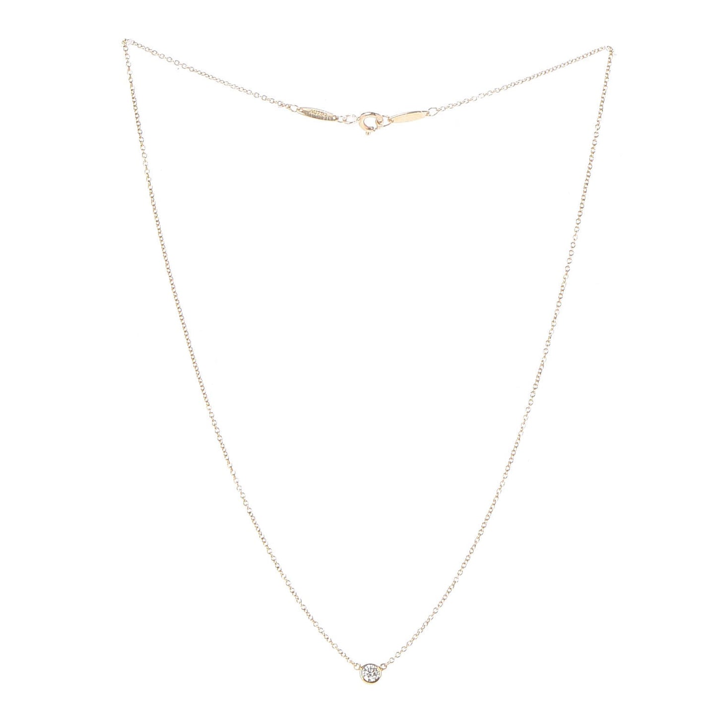 18K Yellow Gold Diamond .14ct Elsa Peretti Diamonds by the Yard Pendant Necklace