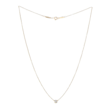Tiffany 18K Yellow Gold Diamond .14ct Elsa Peretti Diamonds by the Yard Pendant Necklace 3 of 8