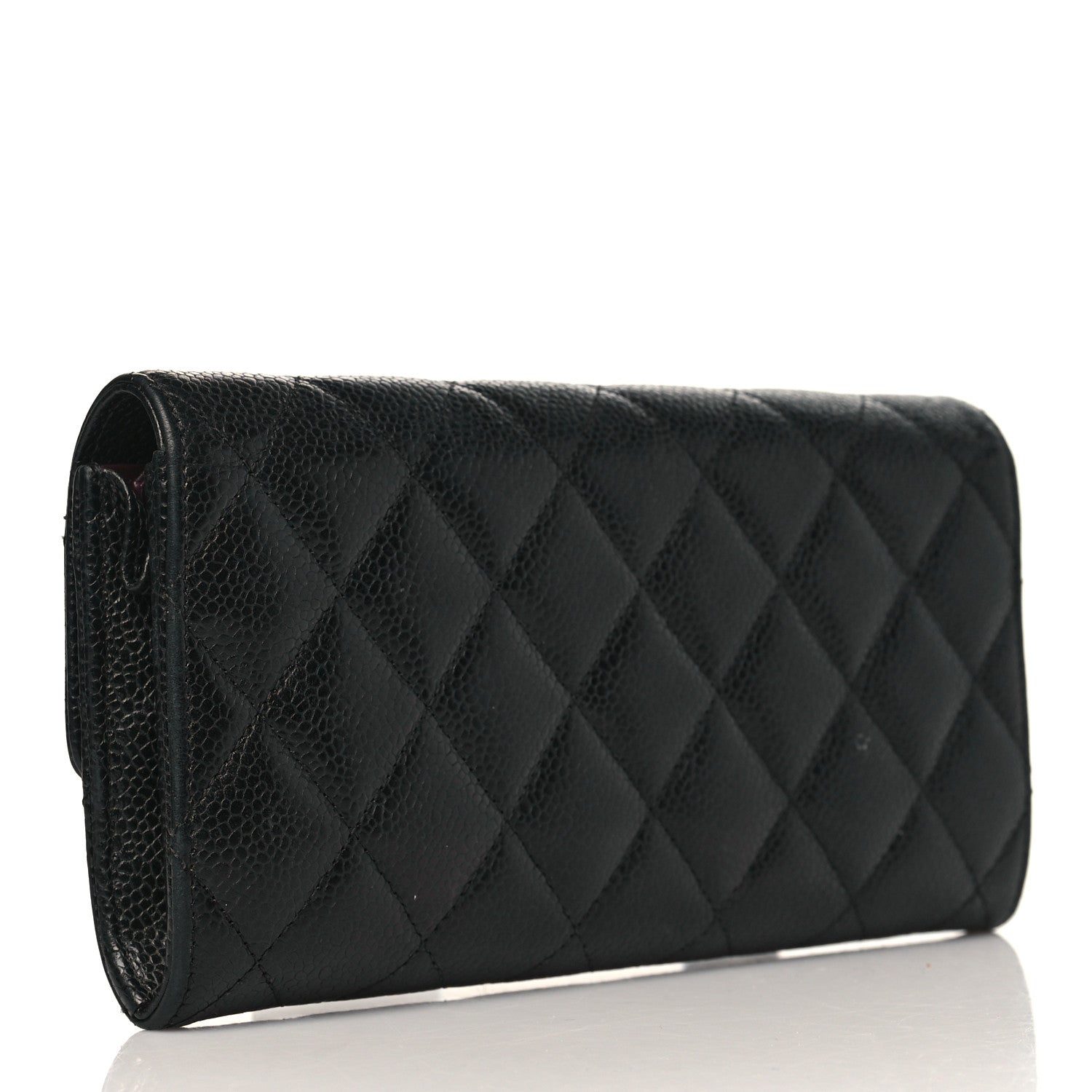 Chanel Caviar Quilted Large Gusset Flap Wallet Black 3 of 10