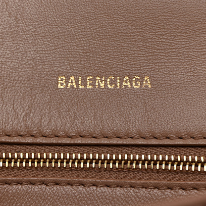 Balenciaga Shiny Calfskin Crocodile Embossed Small Hourglass Top Handle Bag Nude Beige 6 of 13