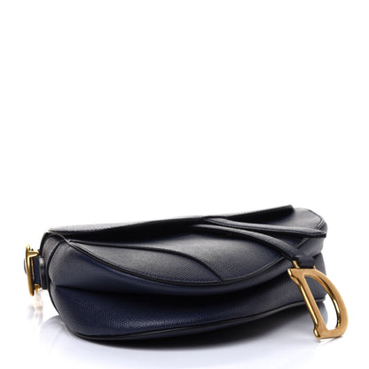 Christian Dior Grained Calfskin Saddle Bag Navy 3 of 4