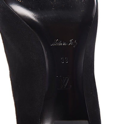 Louis Vuitton Suede Monogram Uniformes Cap Toe Chelsea 75mm Ankle Boots 39 Black 8 of 12