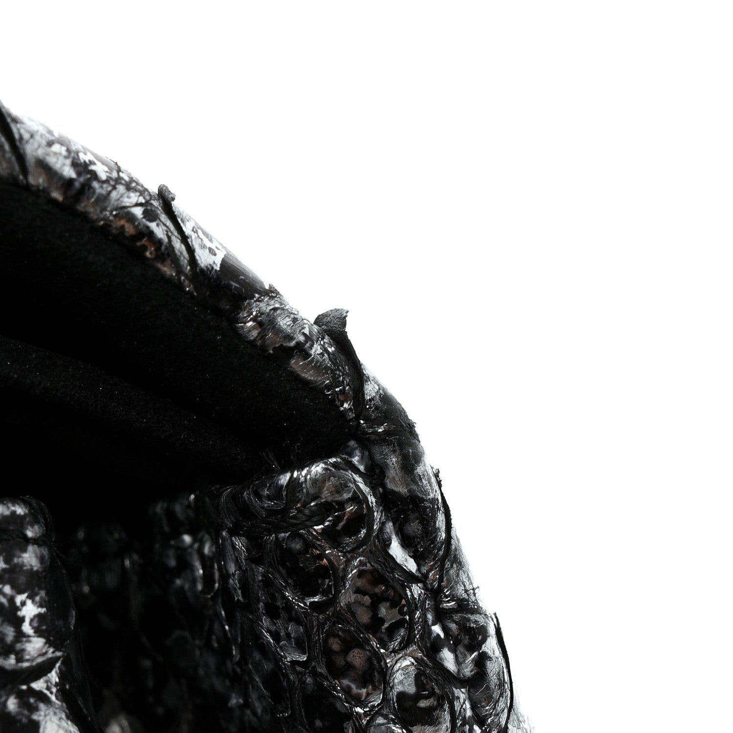 Chanel Metallic Snakeskin Medium Double Flap Black Silver 11 of 12