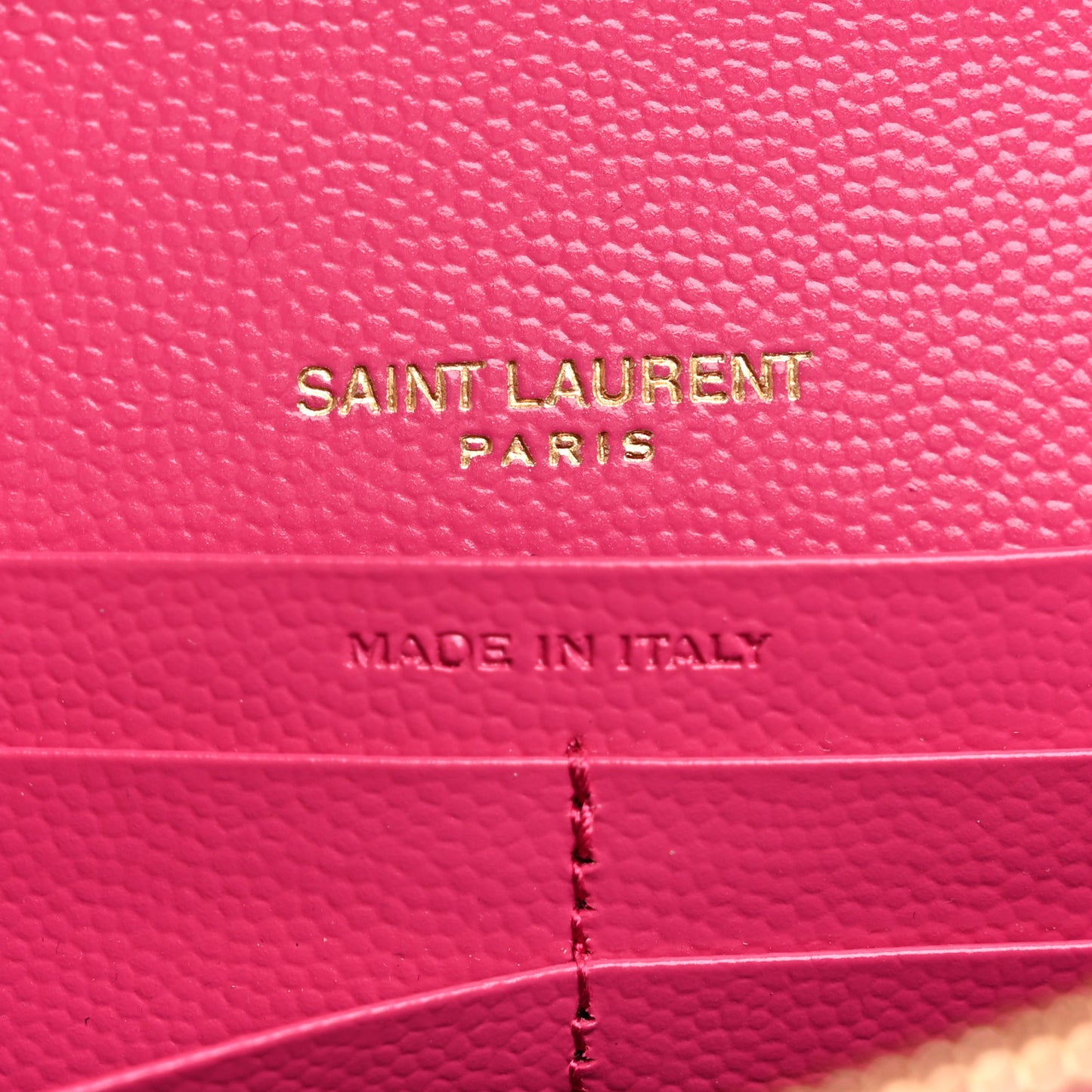 Grain De Poudre Matelasse Chevron Monogram Chain Wallet Hot Pink