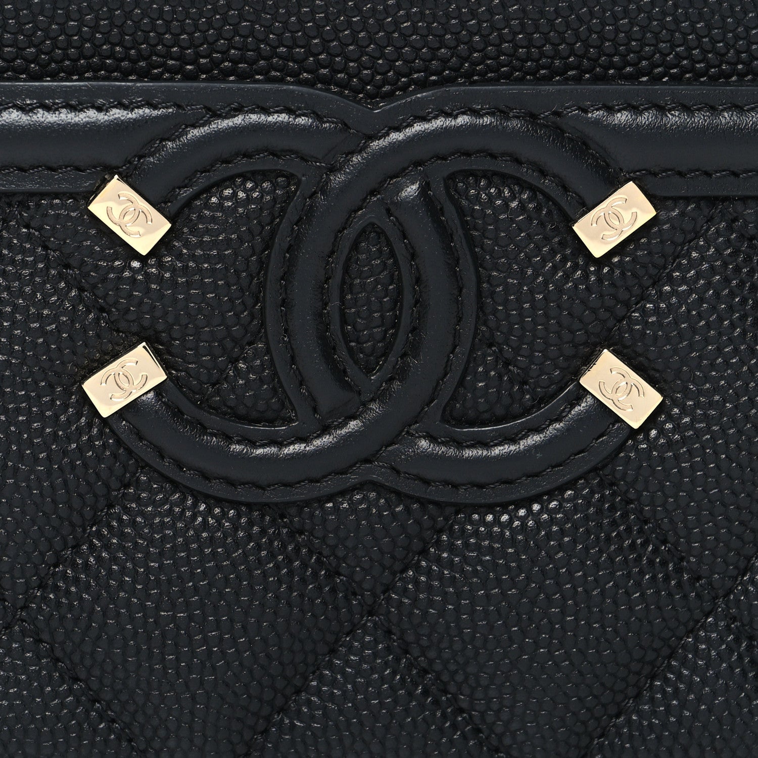 Chanel Caviar Quilted Filigree Card Holder Black 9 of 10