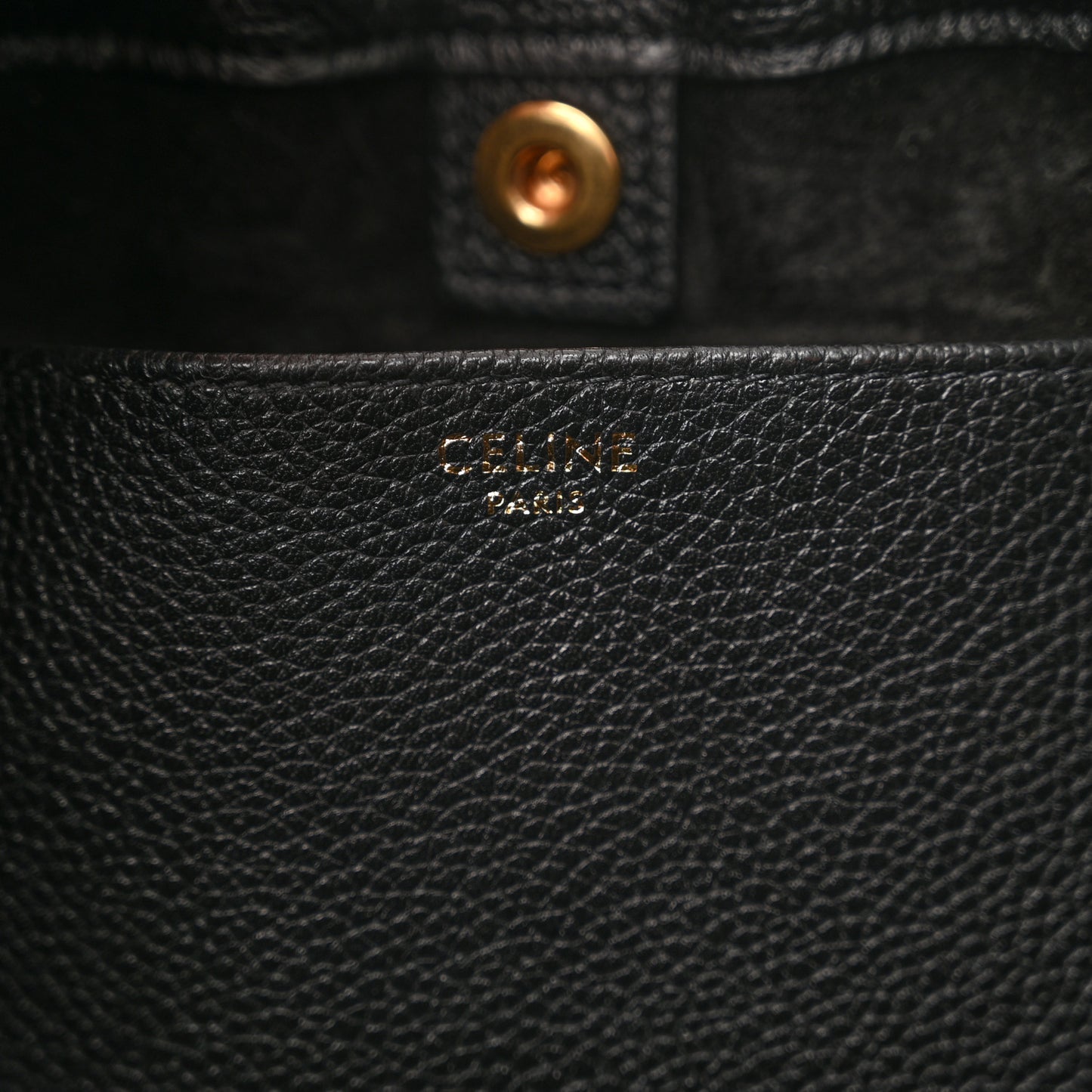 Calfskin Cuir Small Triomphe Cabas Drawstring Black