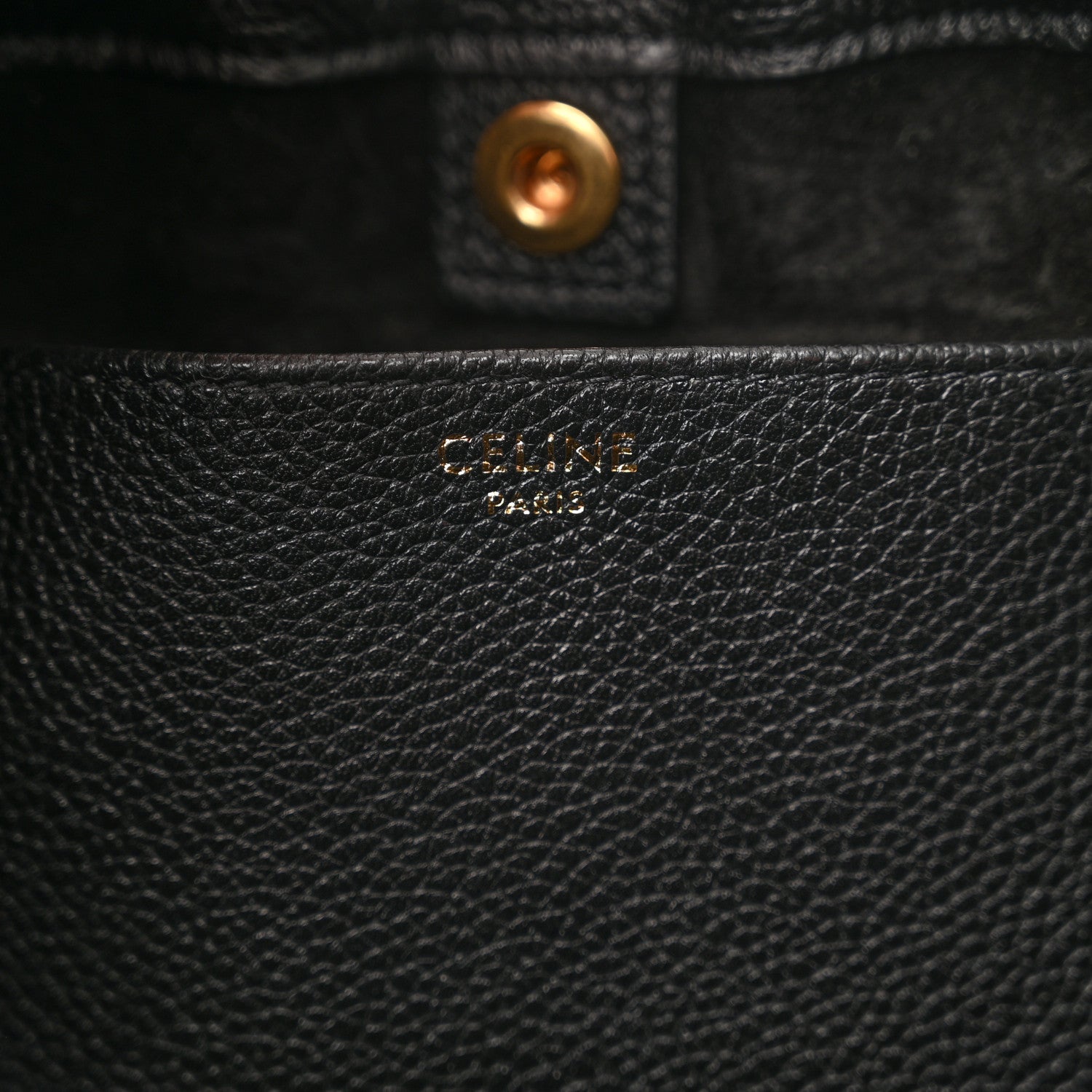 Celine Calfskin Cuir Small Triomphe Cabas Drawstring Black 6 of 10