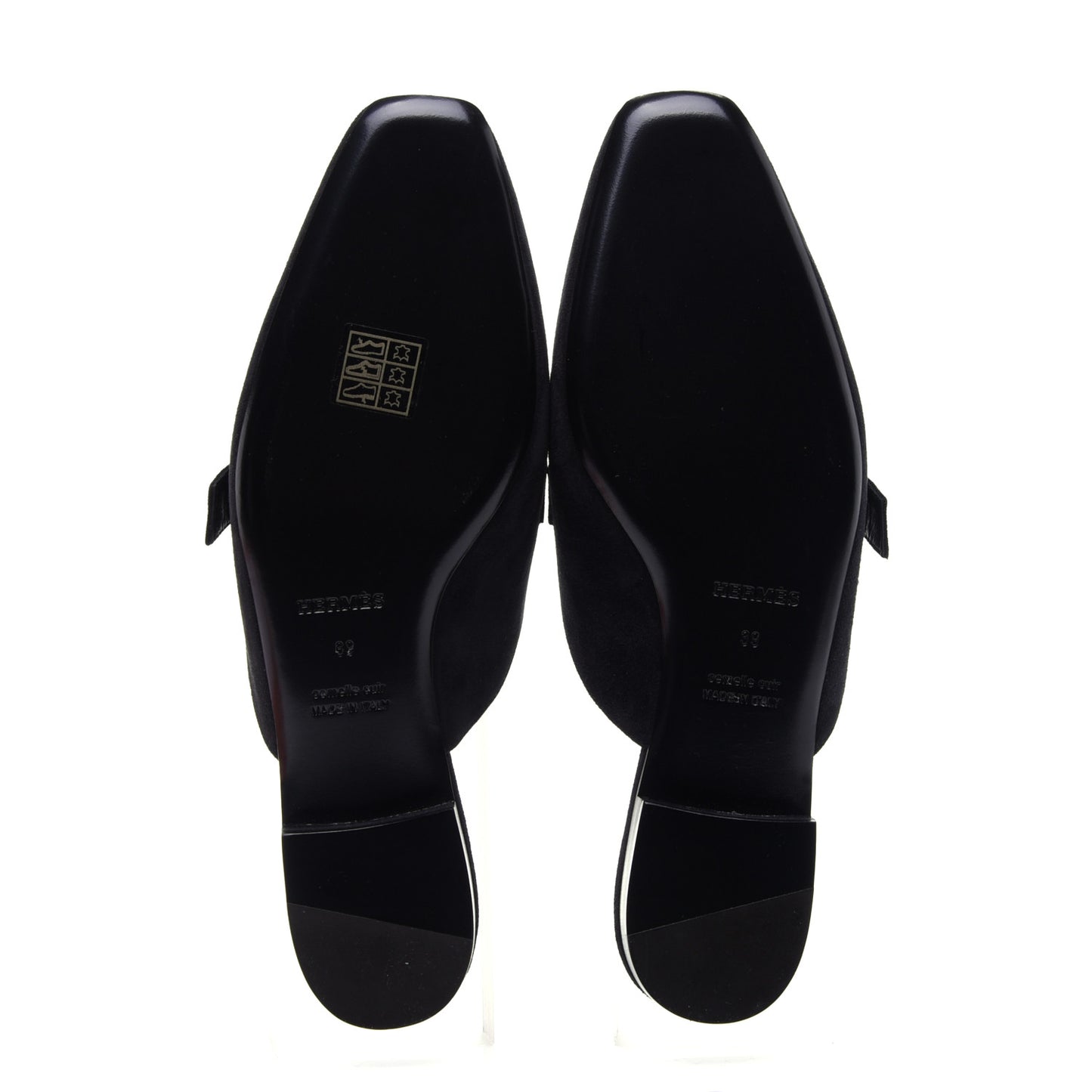 Suede Goatskin Beauty Mules 39 Black