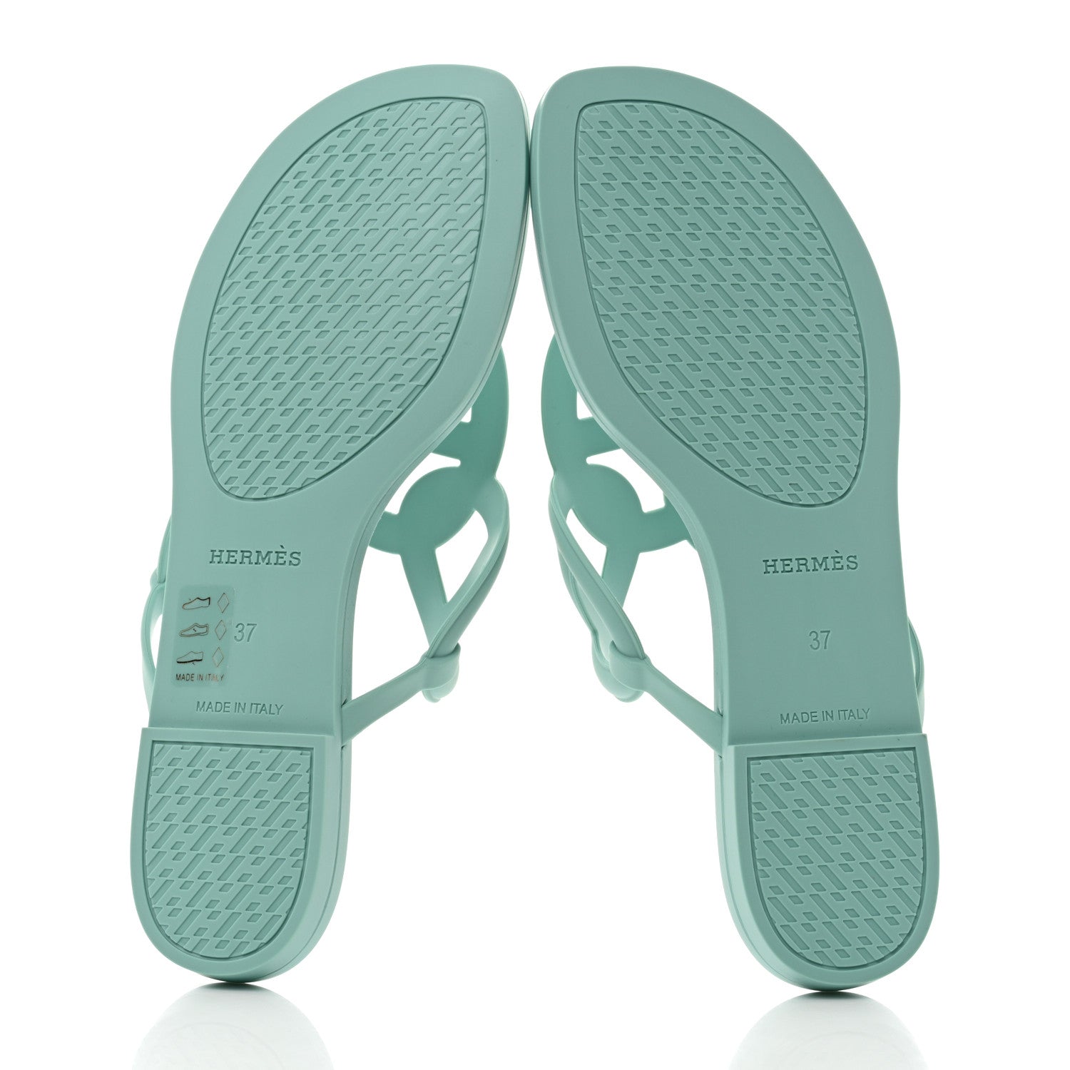 Hermes Rubber Womens Egerie Sandals 37 Vert Embrun 5 of 9