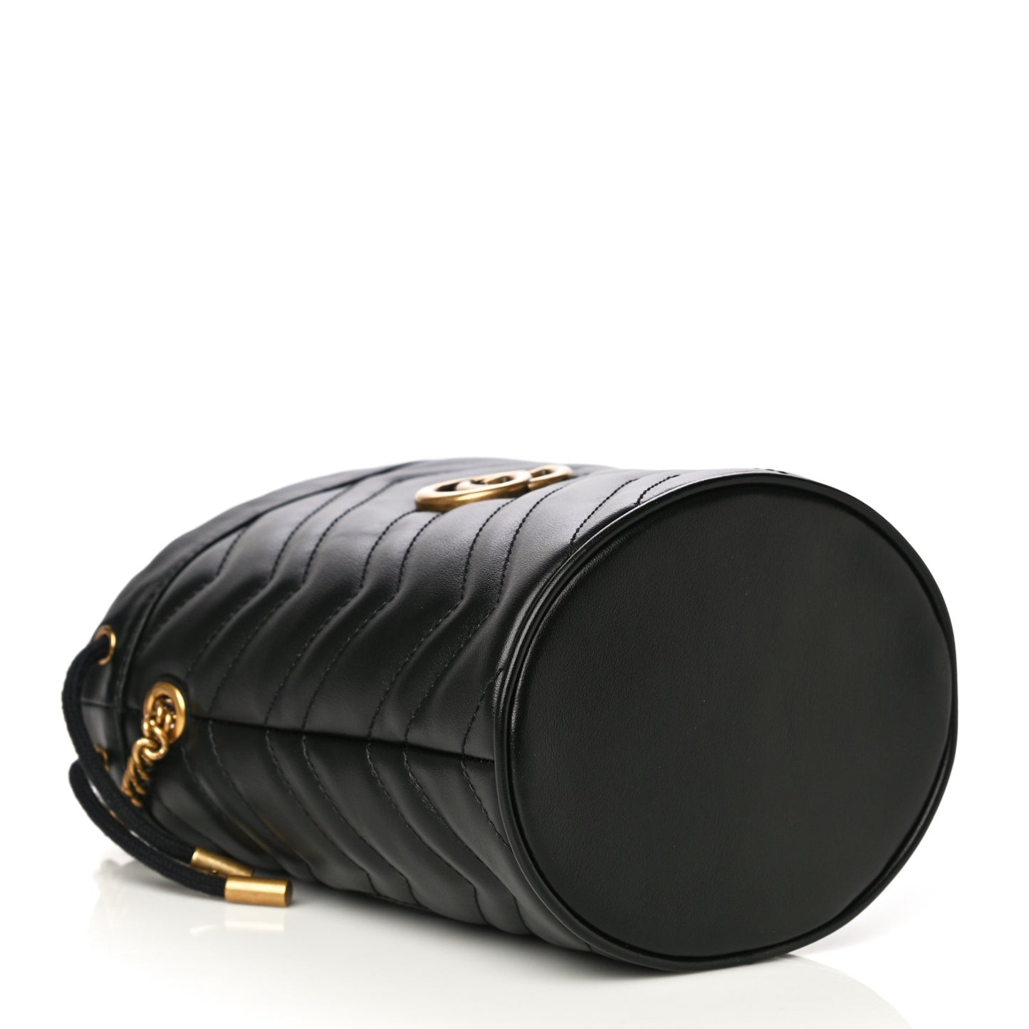Calfskin Matelasse Mini GG Marmont 2.0 Bucket Bag Black