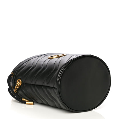 Gucci Calfskin Matelasse Mini GG Marmont 2.0 Bucket Bag Black 4 of 10