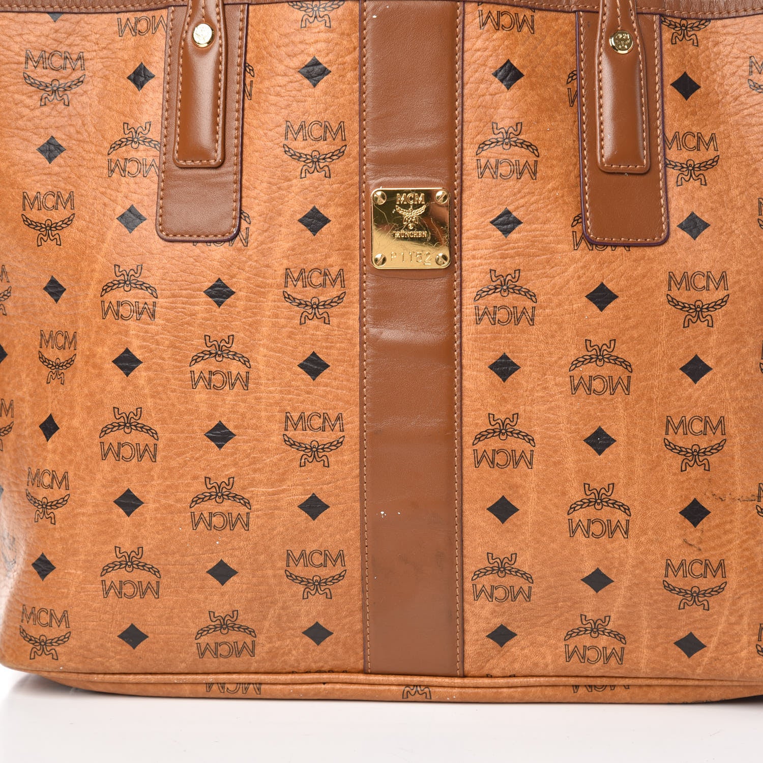 MCM Visetos Medium Liz Reversible Shopper Tote Cognac 16 of 22