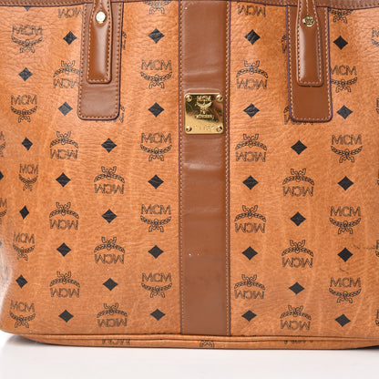 MCM Visetos Medium Liz Reversible Shopper Tote Cognac 16 of 22