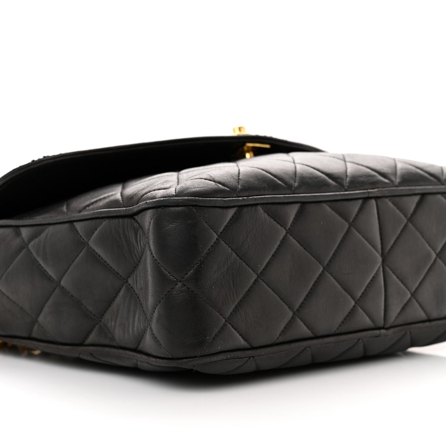 Lambskin Quilted CC Tassel Camera Case Black