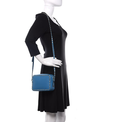 Valentino Garavani Calfskin Rockstud Camera Crossbody Bag Light Blue 2 of 9