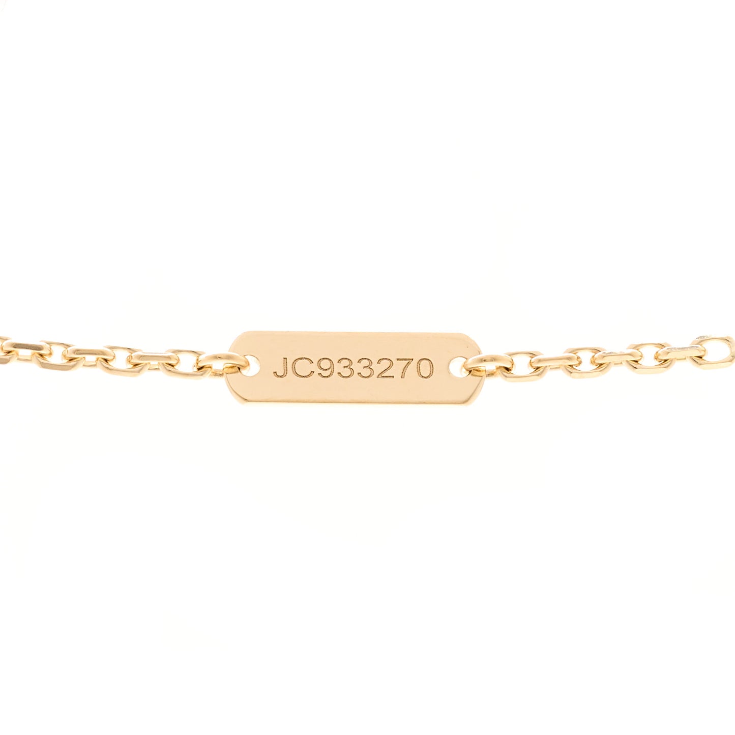 18K Yellow Gold Guilloche Vintage Alhambra Pendant Necklace