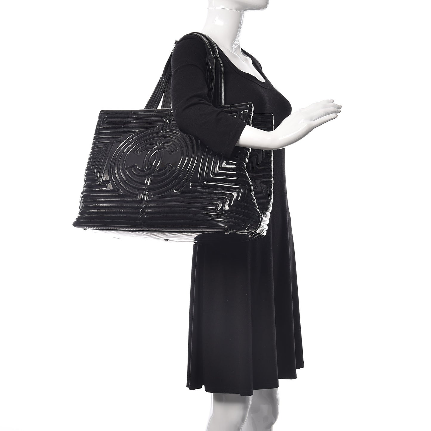 Vinyl Coco Ming Grand Shopping Tote Black