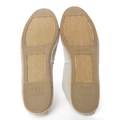 Chanel Toile CC Cap Toe Espadrilles 44 Beige 5 of 10