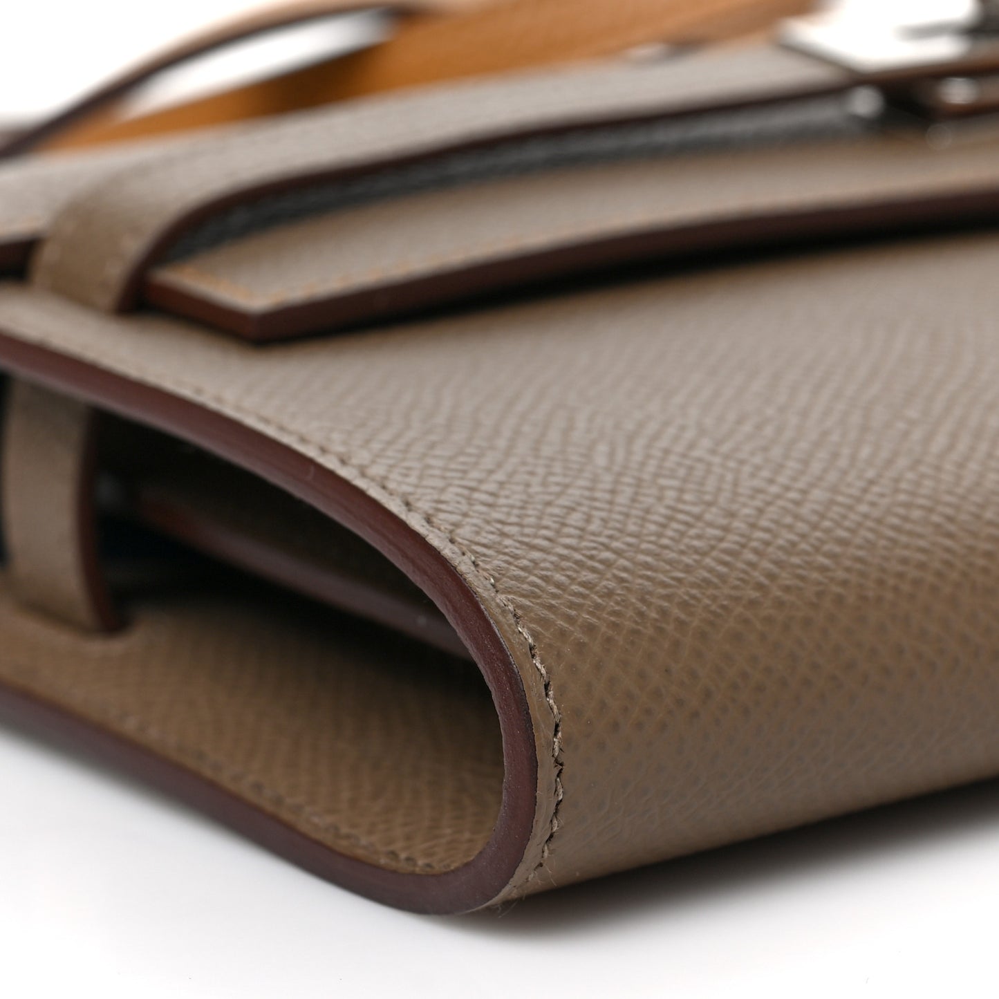 Epsom Casaque Kelly Wallet To Go Etoupe Sesame Blue indigo