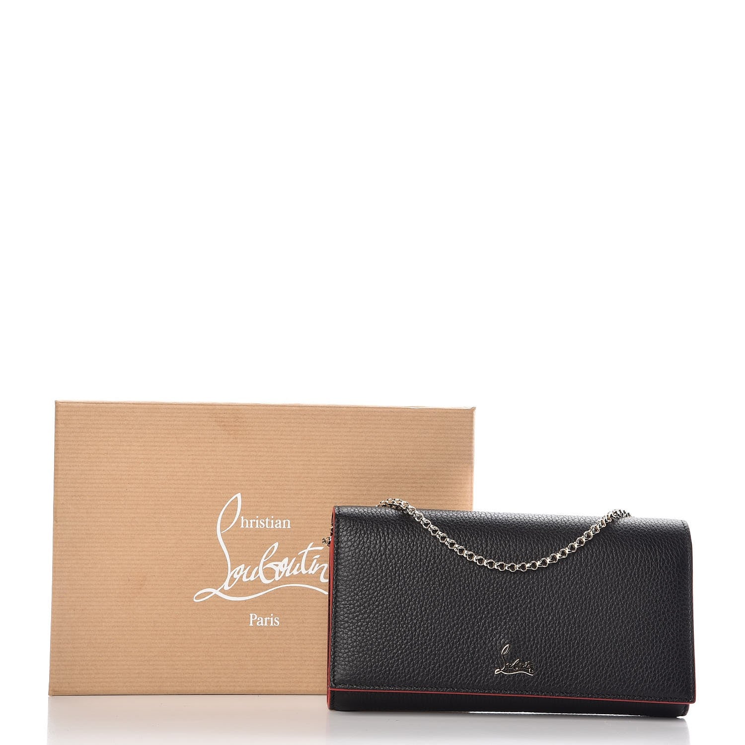 Christian Louboutin Calfskin Boudoir Chain Wallet Black 8 of 8