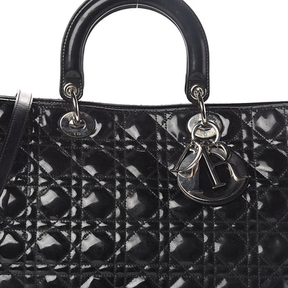 Christian Dior Patent Cannage Large Lady Dior Black 7 of 9