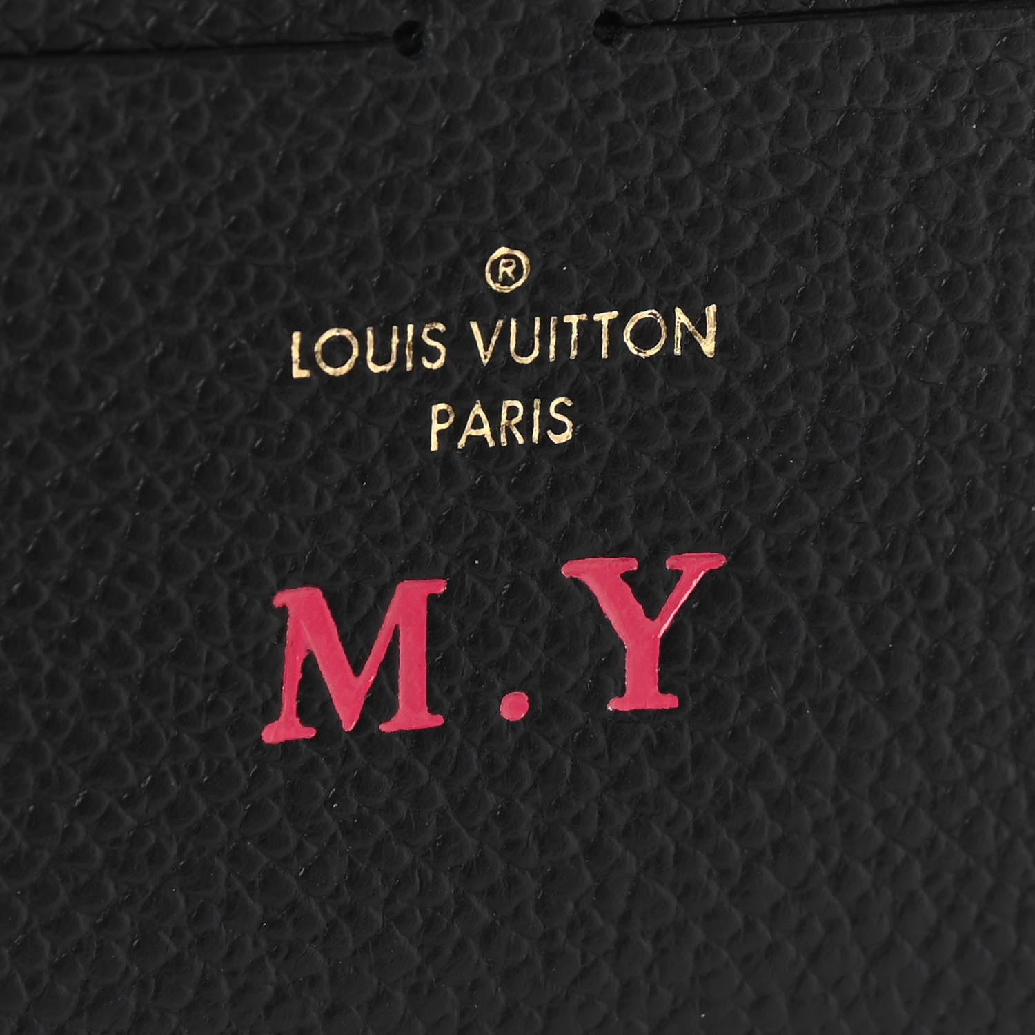 Louis Vuitton Calfskin Felicie Chain Wallet Card Holder Insert Black 6 of 6