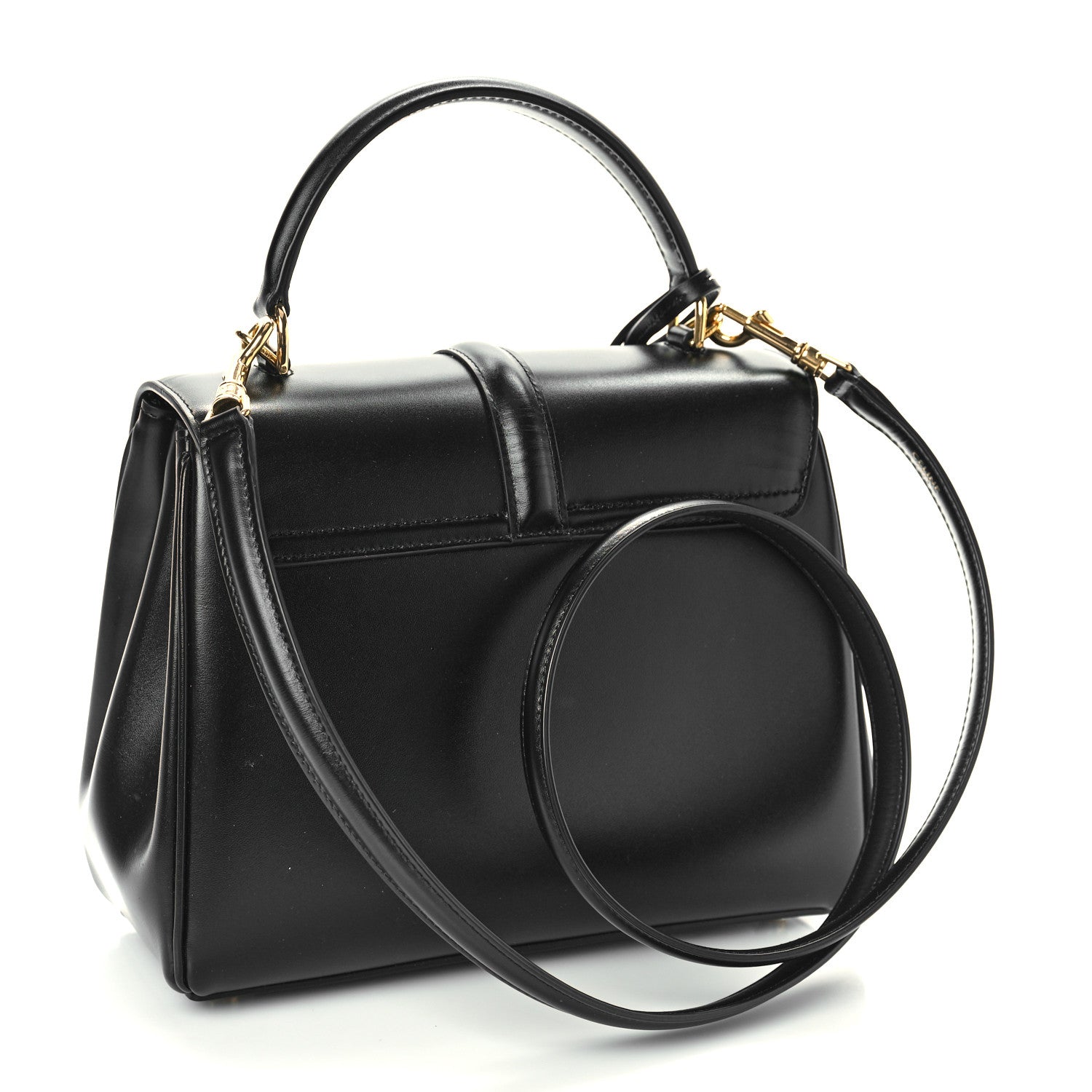Celine Satinated Calfskin Small 16 Top Handle Bag Black 3 of 8