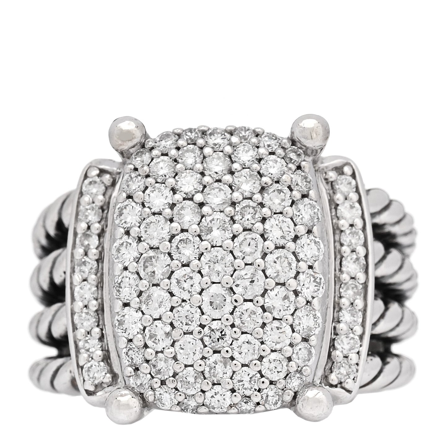 Sterling Silver Diamond 16mm Wheaton Ring 54 7