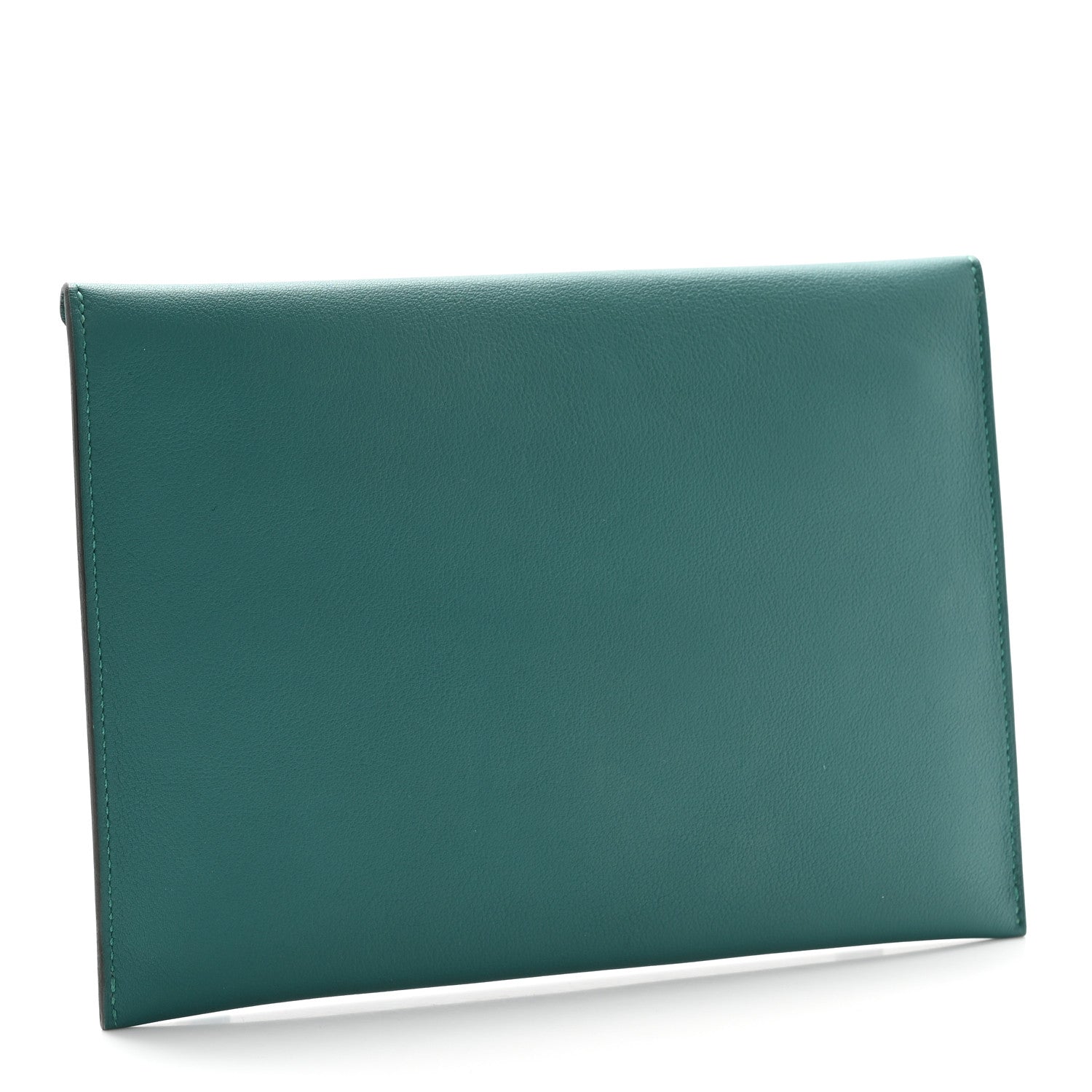 Hermes Evercolor Envelope Trio Wallet Malachite Lime Bleu Zephyr 4 of 10