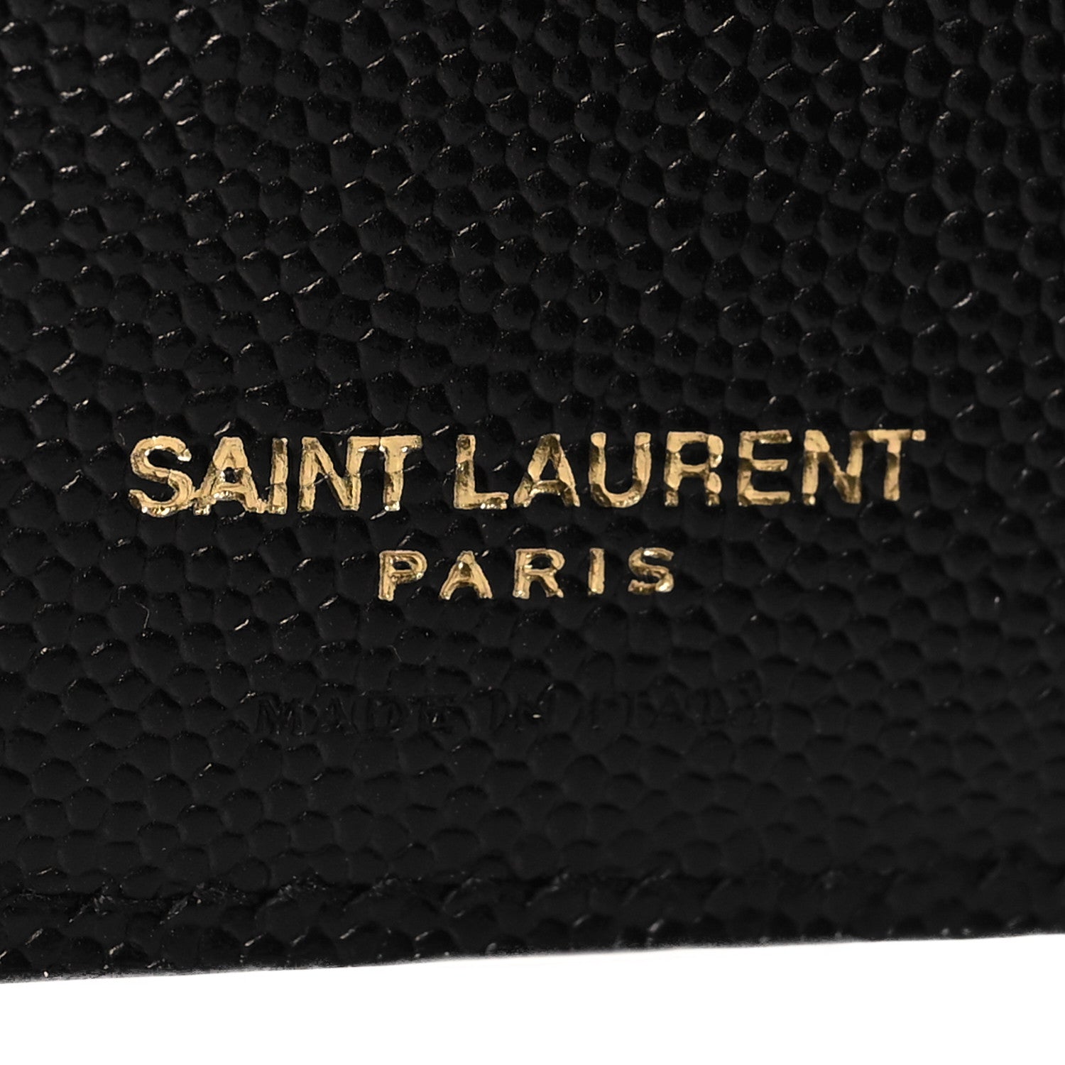 Saint Laurent Grain De Poudre Matelasse Chevron Monogram Zipped Card Case Black 7 of 8