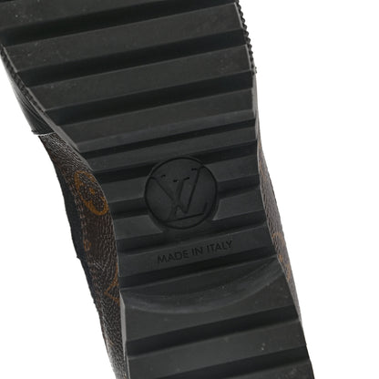 Louis Vuitton Suede Calfskin Monogram Laureate Platform Desert Boots 39 Black 6 of 8