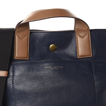 Marc Jacobs Grained Calfskin Tote Navy Brown 10 of 10