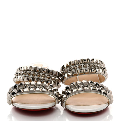 Christian Louboutin Calfskin Studded Tina Goes Mad 55 Slide Sandals 40 White 2 of 7