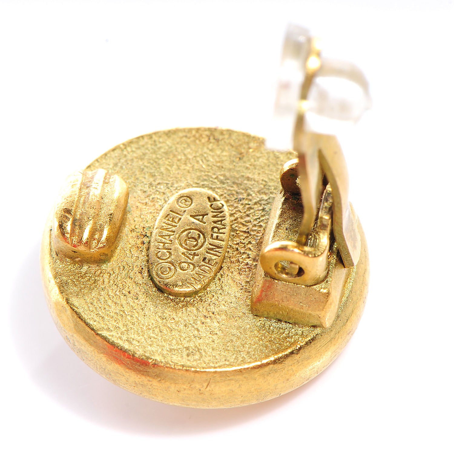 Chanel Pearl Clip On Earrings Gold 3 of 4