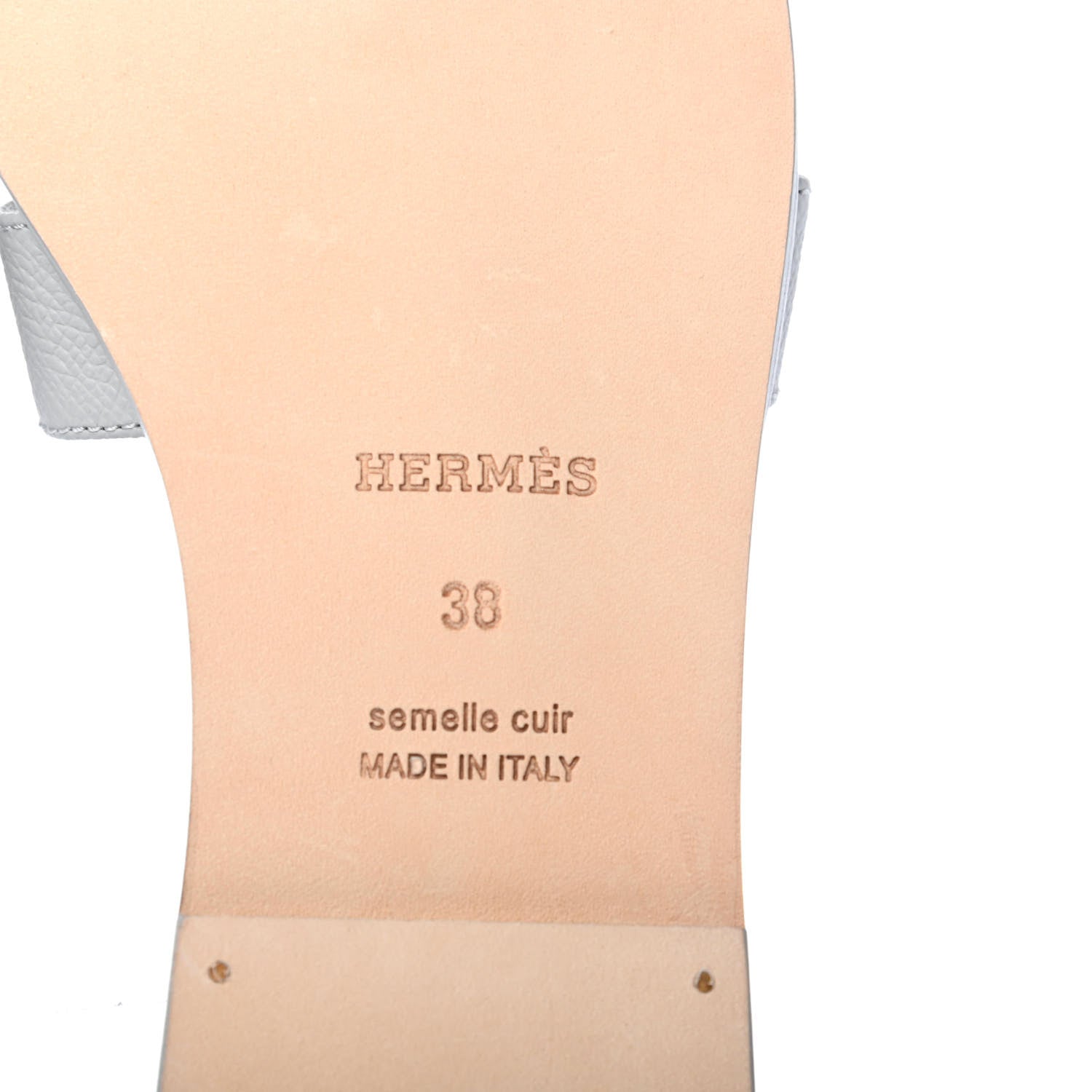 Hermes Epsom Oran Sandals 38 Bleu Glacier 6 of 8
