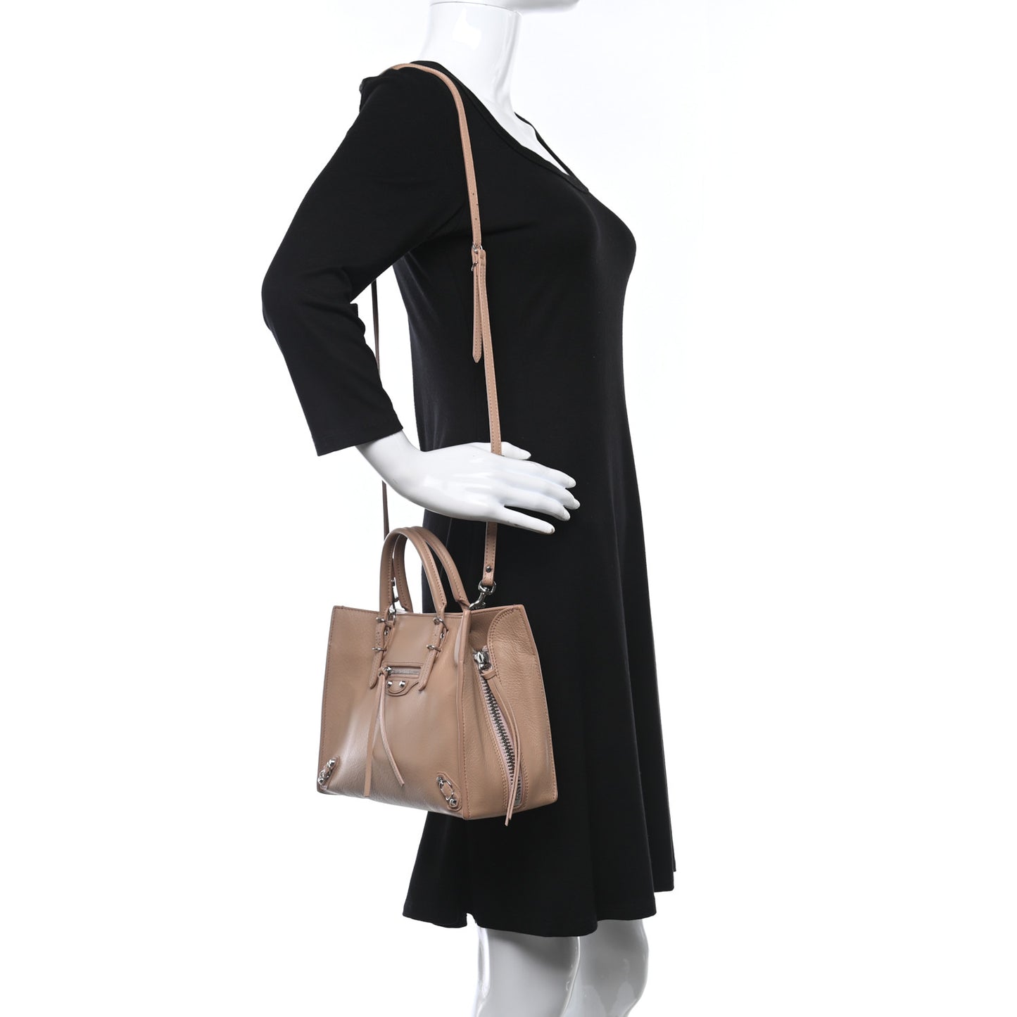 Grained Calfskin Papier Mini A4 Zip Around Tote Rose Des Sables